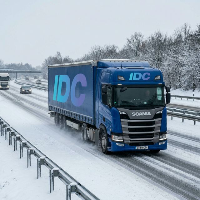 Camion IDC S.R.L. transport internațional pe drumuri din Europa